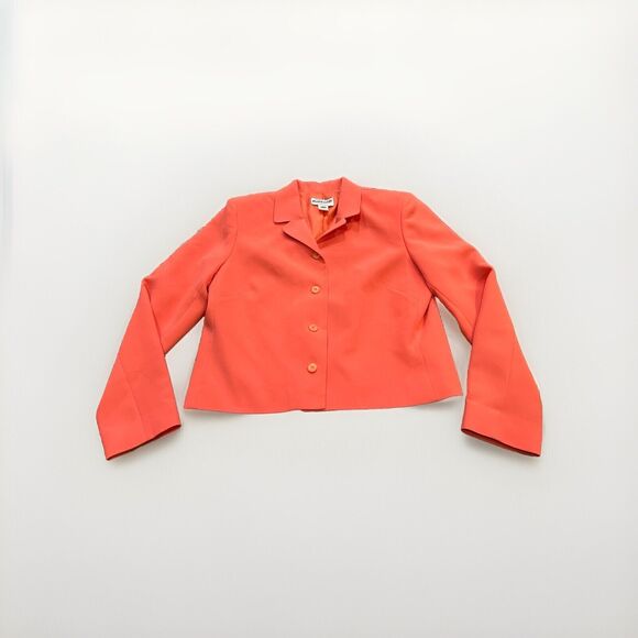 Pendleton Womens Peach Orange Shoulder Pads Button Up Blazers Size 10 Made USA - Picture 1 of 9